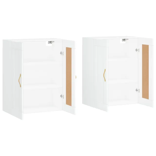 Armoires murales 2 pcs blanc bois d'ingénierie