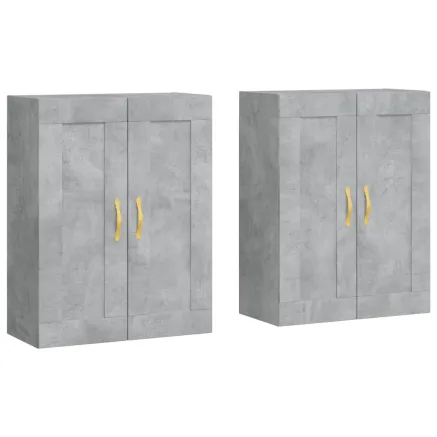 Armoires murales 2 pcs gris béton bois d'ingénierie 2