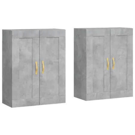 Armoires murales 2 pcs gris béton bois d'ingénierie