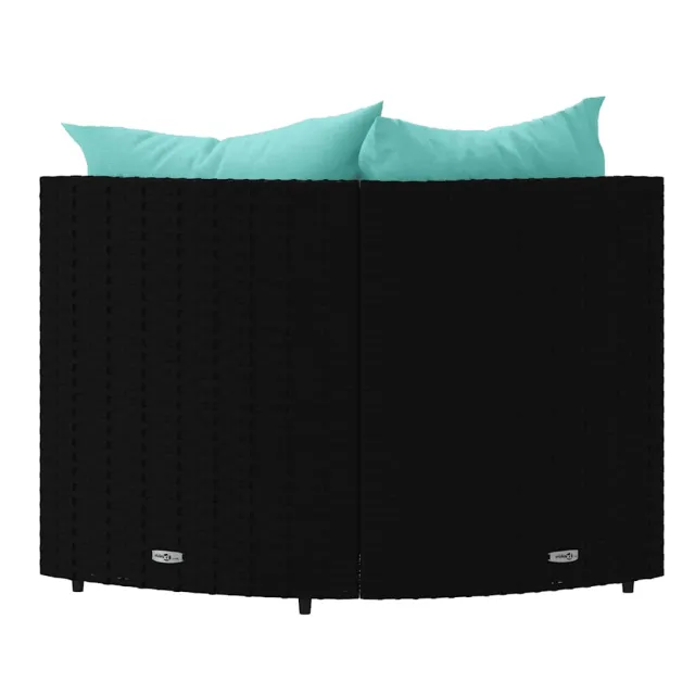 Canapés d'angle de jardin et coussins 2pcs Noir Résine tressée