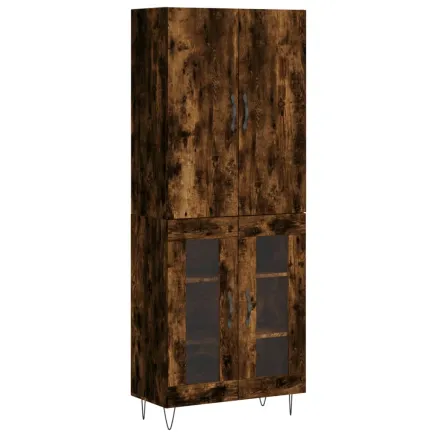 Buffet haut Chêne fumé 69,5x34x180 cm Bois d'ingénierie 2