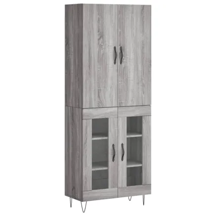 Buffet haut Sonoma gris 69,5x34x180 cm Bois d'ingénierie 2