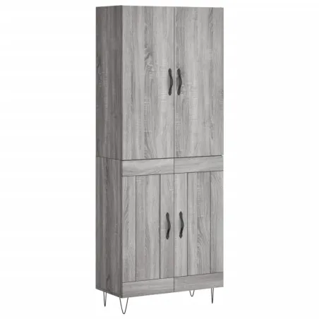 Buffet haut Sonoma gris 69,5x34x180 cm Bois d'ingénierie