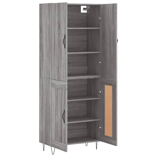 Buffet haut Sonoma gris 69,5x34x180 cm Bois d'ingénierie