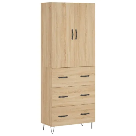 Buffet haut Chêne sonoma 69,5x34x180 cm Bois d'ingénierie