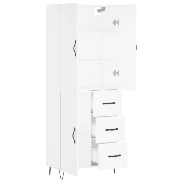 Buffet haut Blanc 69,5x34x180 cm Bois d'ingénierie