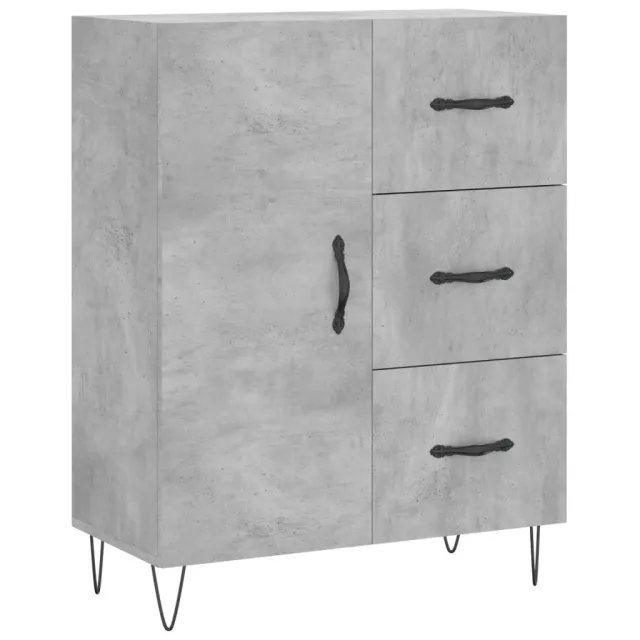 Buffet haut Gris béton 69,5x34x180 cm Bois d'ingénierie
