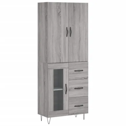 Buffet haut Sonoma gris 69,5x34x180 cm Bois d'ingénierie 2