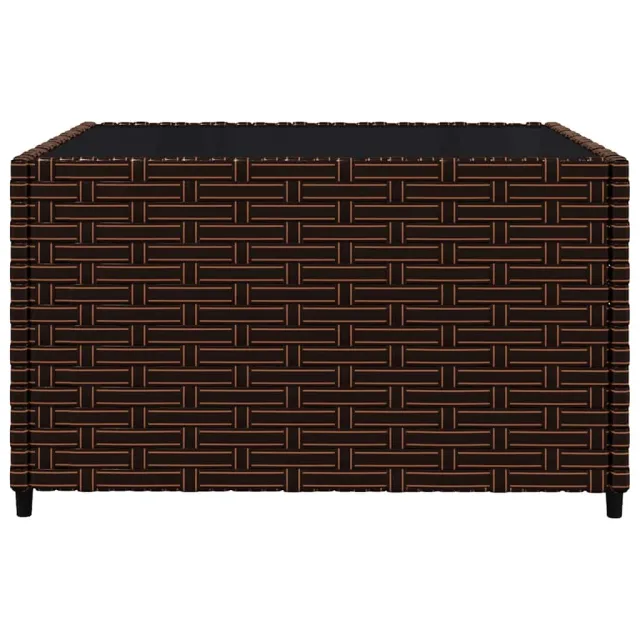 Salon de jardin 3 pcs avec coussins marron résine tressée