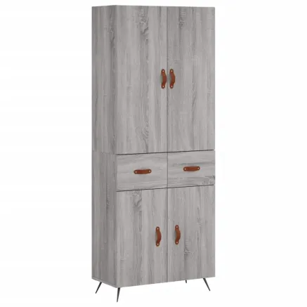 Buffet haut Sonoma gris 69,5x34x180 cm Bois d'ingénierie 2