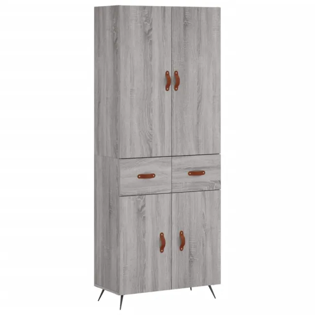 Buffet haut Sonoma gris 69,5x34x180 cm Bois d'ingénierie