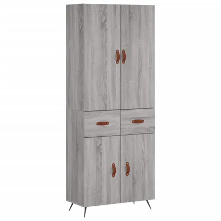 Buffet haut Sonoma gris 69,5x34x180 cm Bois d'ingénierie