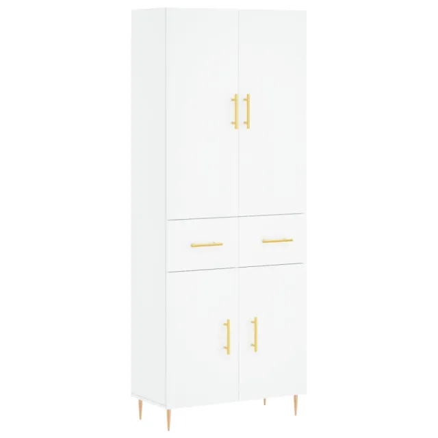 Buffet haut Blanc 69,5x34x180 cm Bois d'ingénierie