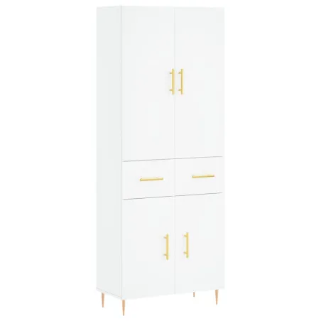 Buffet haut Blanc 69,5x34x180 cm Bois d'ingénierie