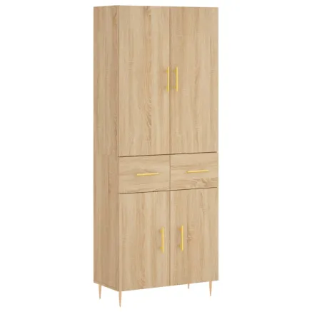 Buffet haut Chêne sonoma 69,5x34x180 cm Bois d'ingénierie 2