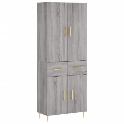 Buffet haut Sonoma gris 69,5x34x180 cm Bois d'ingénierie 2