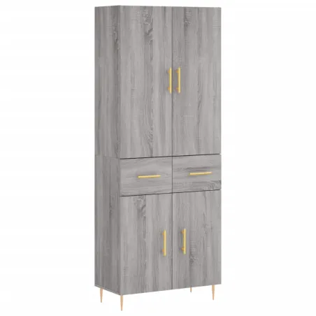 Buffet haut Sonoma gris 69,5x34x180 cm Bois d'ingénierie
