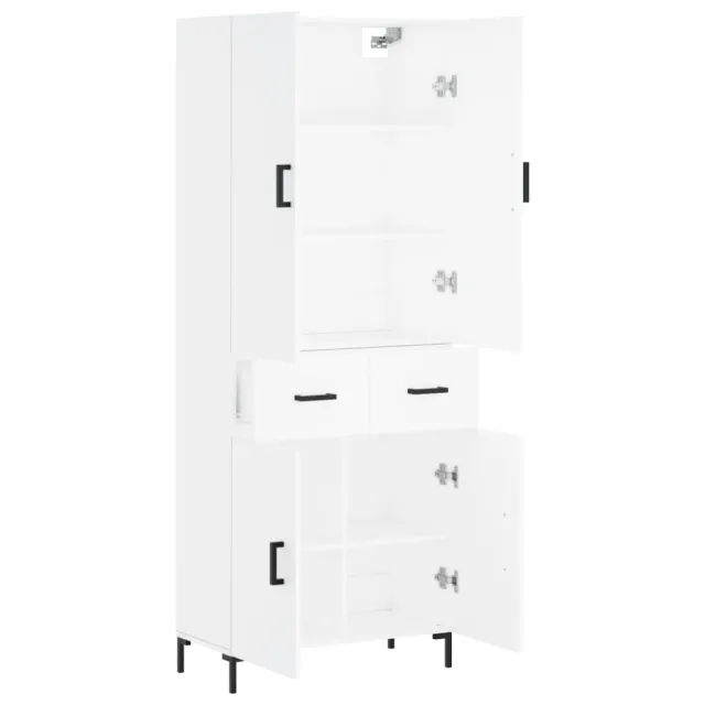 Buffet haut Blanc 69,5x34x180 cm Bois d'ingénierie