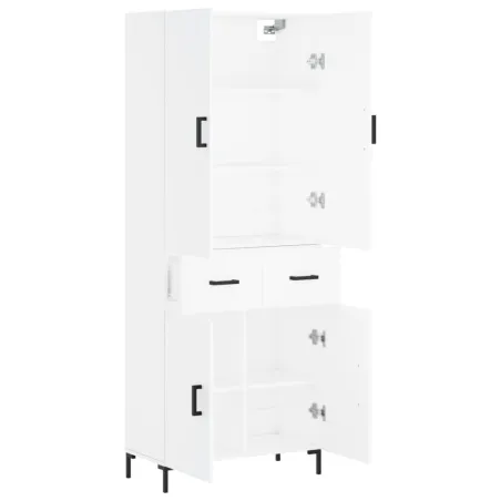 Buffet haut Blanc 69,5x34x180 cm Bois d'ingénierie