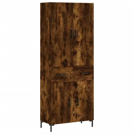 Buffet haut Chêne fumé 69,5x34x180 cm Bois d'ingénierie 2