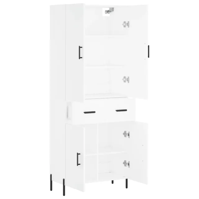 Buffet haut Blanc 69,5x34x180 cm Bois d'ingénierie