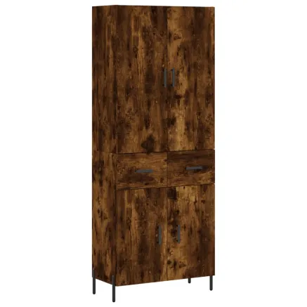 Buffet haut Chêne fumé 69,5x34x180 cm Bois d'ingénierie 2