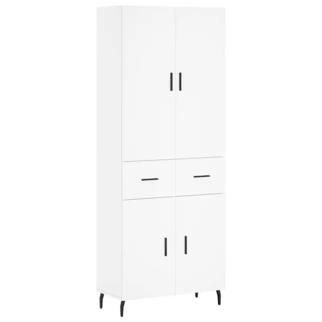 Buffet haut Blanc 69,5x34x180 cm Bois d'ingénierie