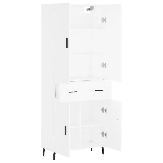 Buffet haut Blanc 69,5x34x180 cm Bois d'ingénierie