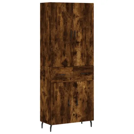 Buffet haut Chêne fumé 69,5x34x180 cm Bois d'ingénierie 2
