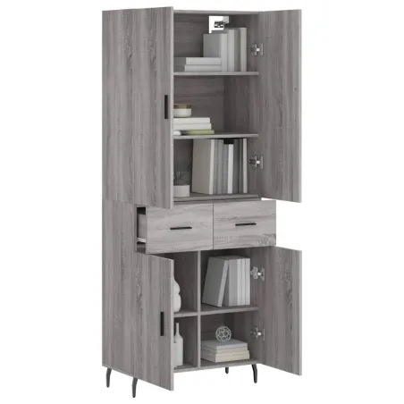 Buffet haut Sonoma gris 69,5x34x180 cm Bois d'ingénierie