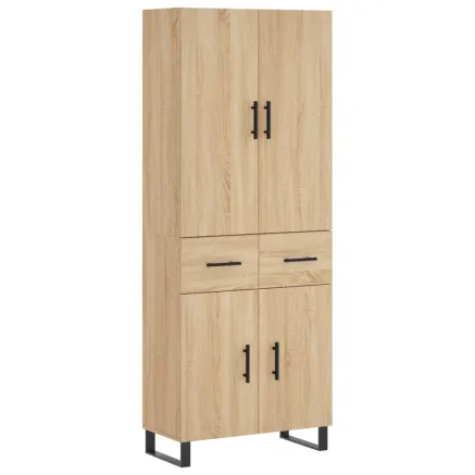 Buffet haut Chêne sonoma 69,5x34x180 cm Bois d'ingénierie 2
