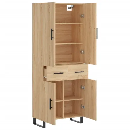 Buffet haut Chêne sonoma 69,5x34x180 cm Bois d'ingénierie