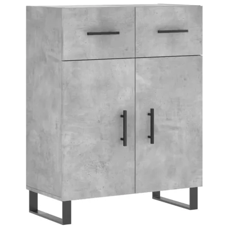 Buffet haut Gris béton 69,5x34x180 cm Bois d'ingénierie