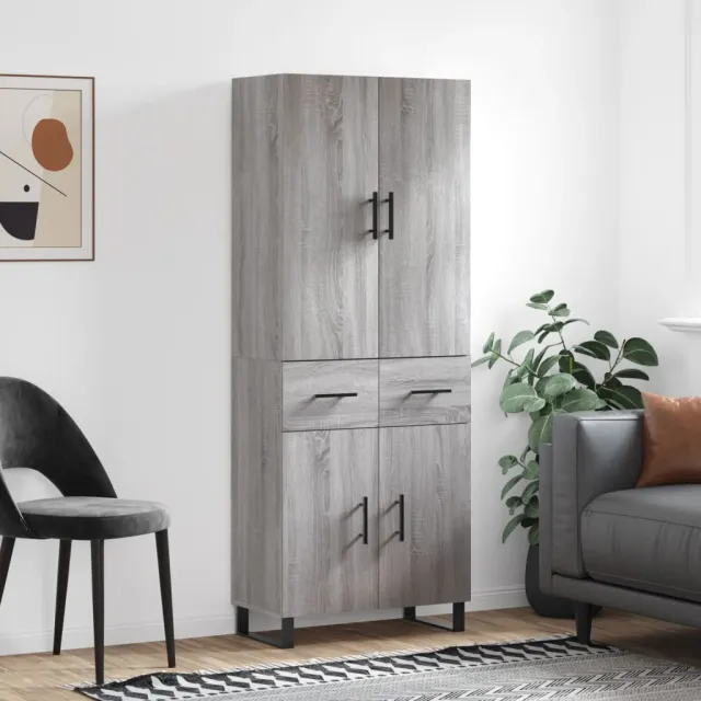 Buffet haut Sonoma gris 69,5x34x180 cm Bois d'ingénierie