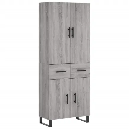 Buffet haut Sonoma gris 69,5x34x180 cm Bois d'ingénierie 2