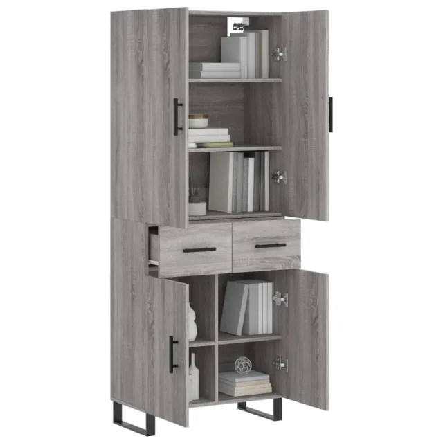 Buffet haut Sonoma gris 69,5x34x180 cm Bois d'ingénierie