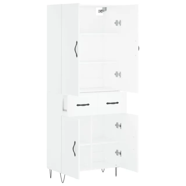 Buffet haut Blanc 69,5x34x180 cm Bois d'ingénierie