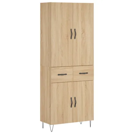 Buffet haut Chêne sonoma 69,5x34x180 cm Bois d'ingénierie 2