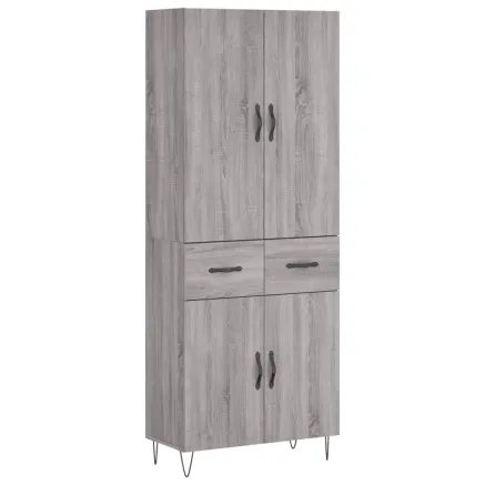 Buffet haut Sonoma gris 69,5x34x180 cm Bois d'ingénierie 2