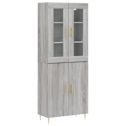 Buffet haut Sonoma gris 69,5x34x180 cm Bois d'ingénierie 2
