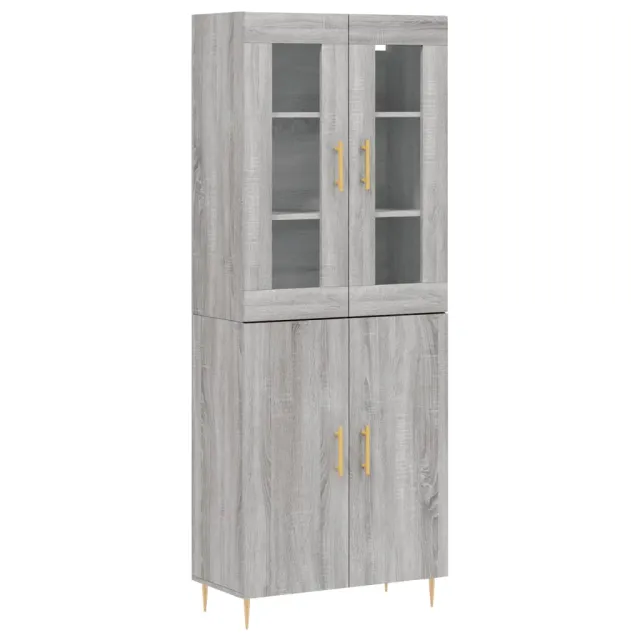 Buffet haut Sonoma gris 69,5x34x180 cm Bois d'ingénierie