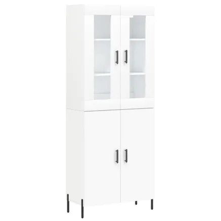 Buffet haut Blanc 69,5x34x180 cm Bois d'ingénierie 2