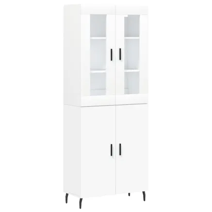Buffet haut Blanc 69,5x34x180 cm Bois d'ingénierie 2