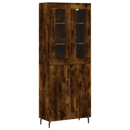 Buffet haut Chêne fumé 69,5x34x180 cm Bois d'ingénierie 2