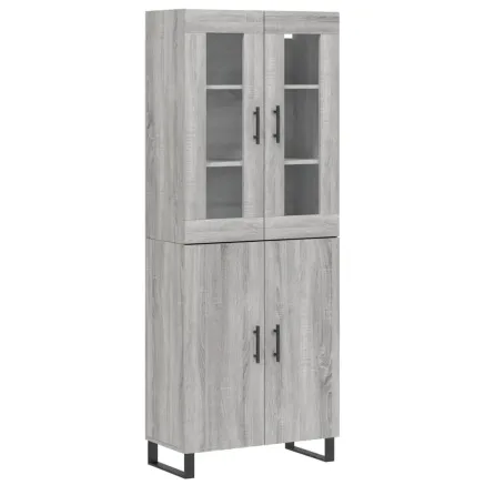 Buffet haut Sonoma gris 69,5x34x180 cm Bois d'ingénierie 2