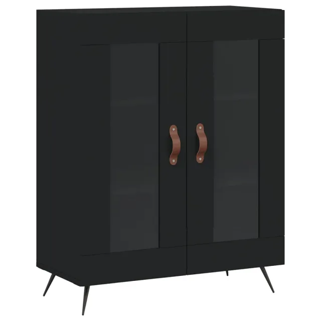 Buffet haut Noir 69,5x34x180 cm Bois d'ingénierie