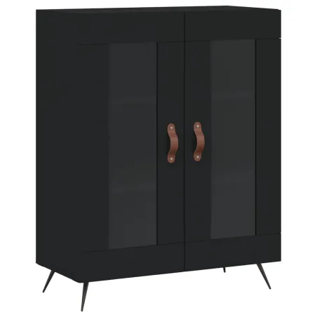 Buffet haut Noir 69,5x34x180 cm Bois d'ingénierie