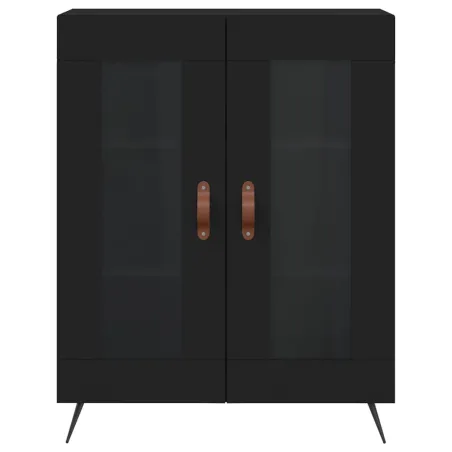 Buffet haut Noir 69,5x34x180 cm Bois d'ingénierie