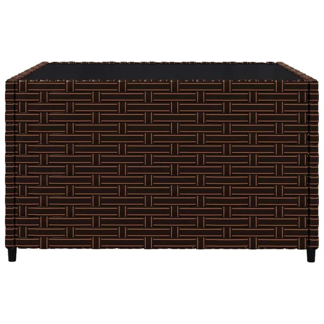 Salon de jardin 3 pcs avec coussins marron résine tressée