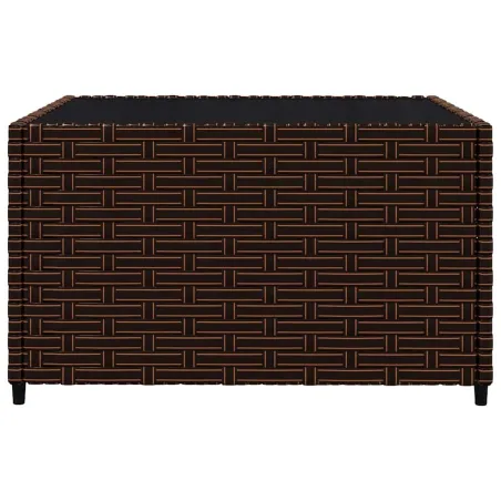 Salon de jardin 3 pcs avec coussins marron résine tressée